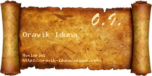 Oravik Iduna névjegykártya